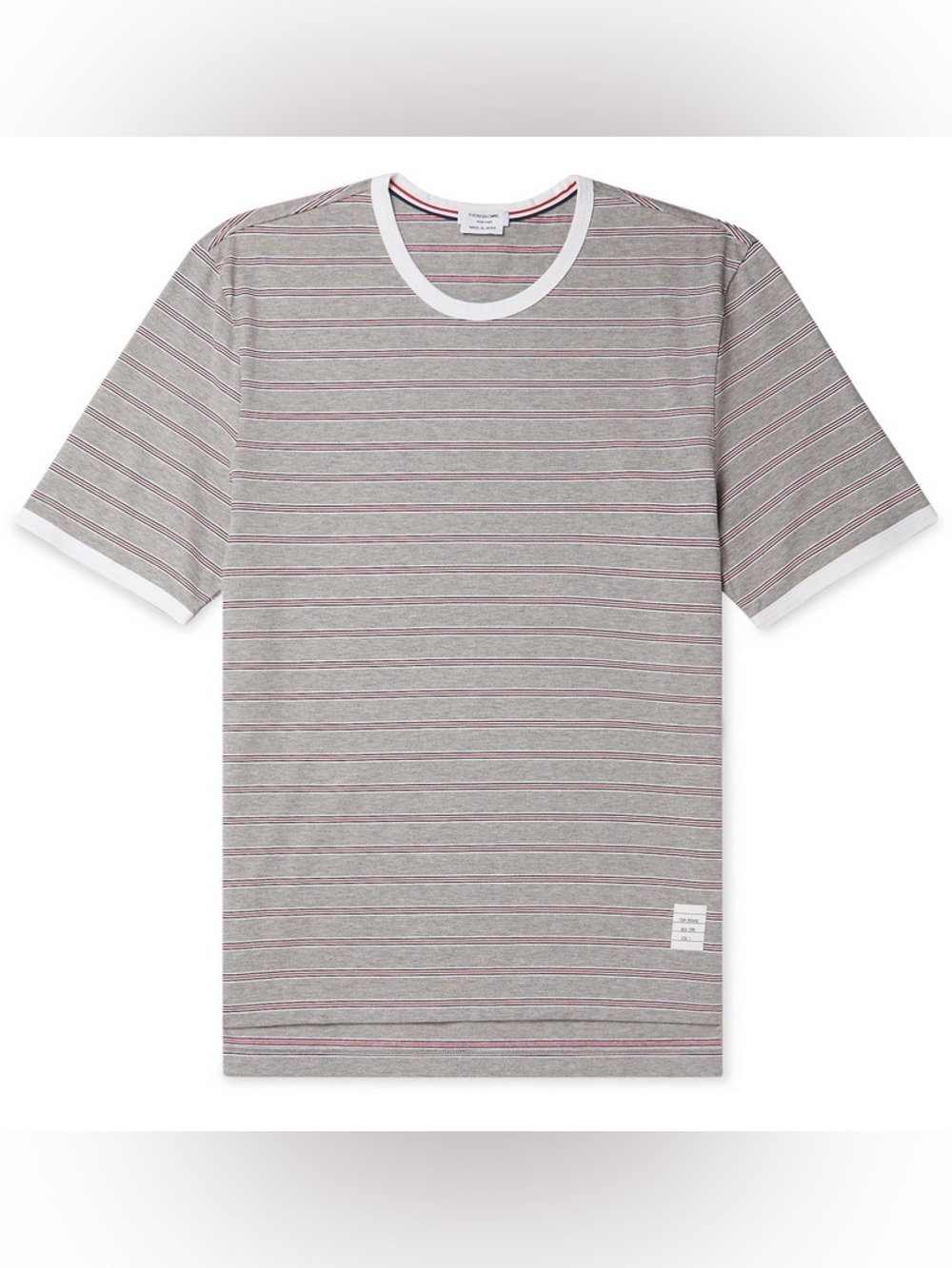 Thom Browne Striped Cotton-Jersey T-Shirt Gray Small - Picture 4 of 16